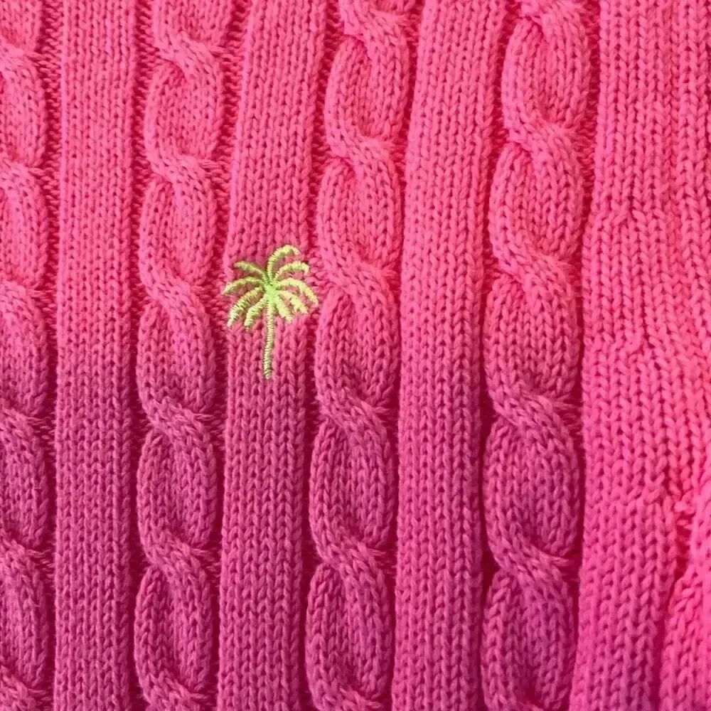 Lilly Pulitzer Pink Cable Knit Sweater Crew Neck Long Sleeves Womens‎ Size XS - Picture 5 of 6